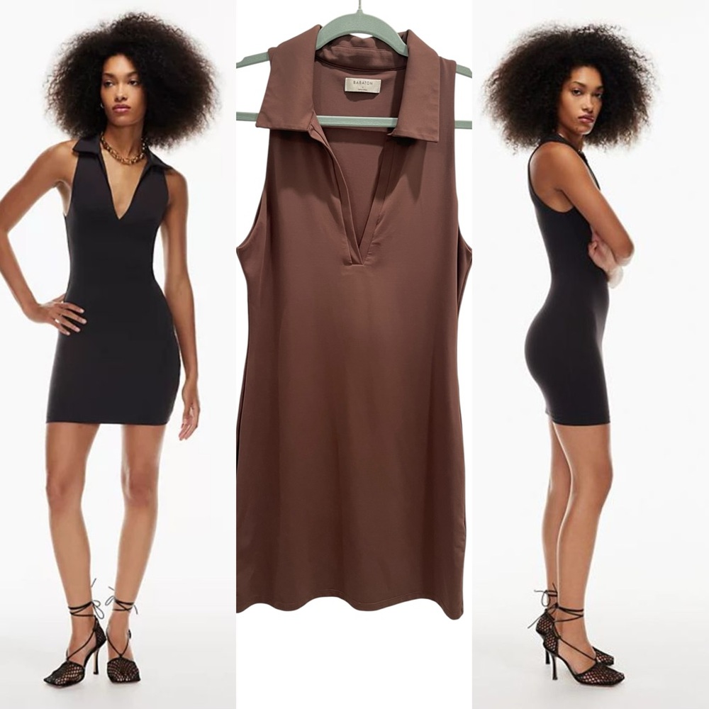 BABATON Polo Min Dress Tank Stretchy Coffee Bean Women’s Size L